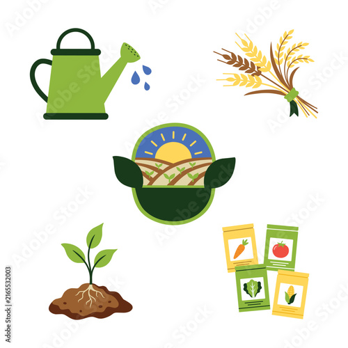 Gardening and Farming Elements Set