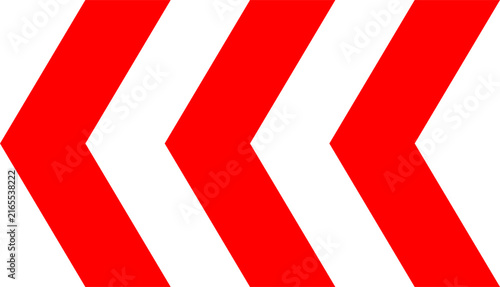 Abstract red chevron arrows pointing left vector illustration