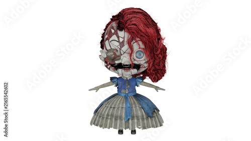 Quadro su tela 3d rendering playtime chapter broken 3d character with red hair