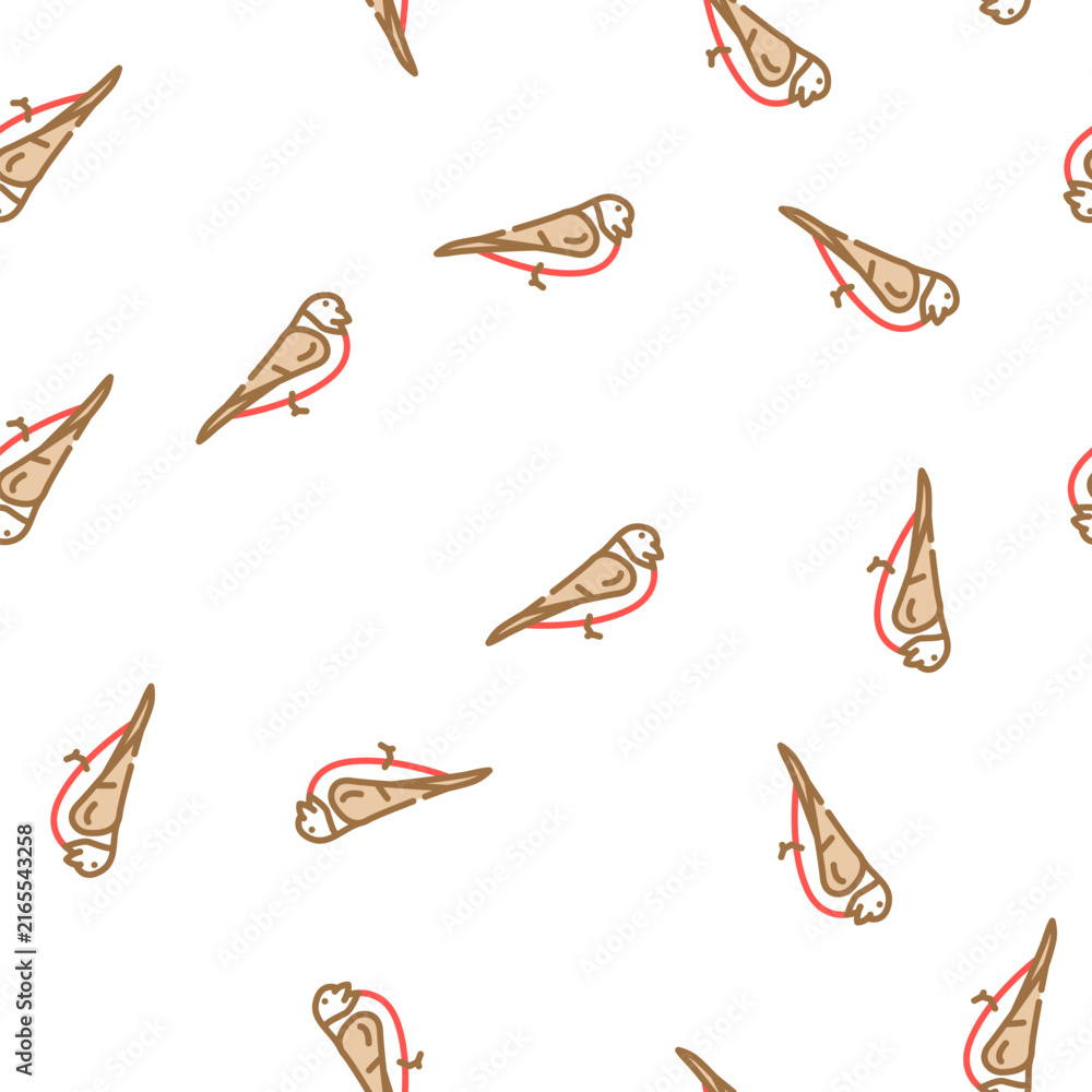 Naklejka premium bullfinch bird vector seamless pattern bullfinch bird sign illustration