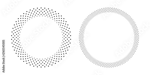 Abstract Radial Circle Dots Patterns for Decorative Round Frames.