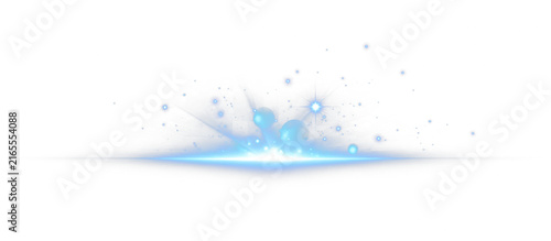 Blue Glow with Luminous Particles and Energy Splash PNG Overlay, on transparent background