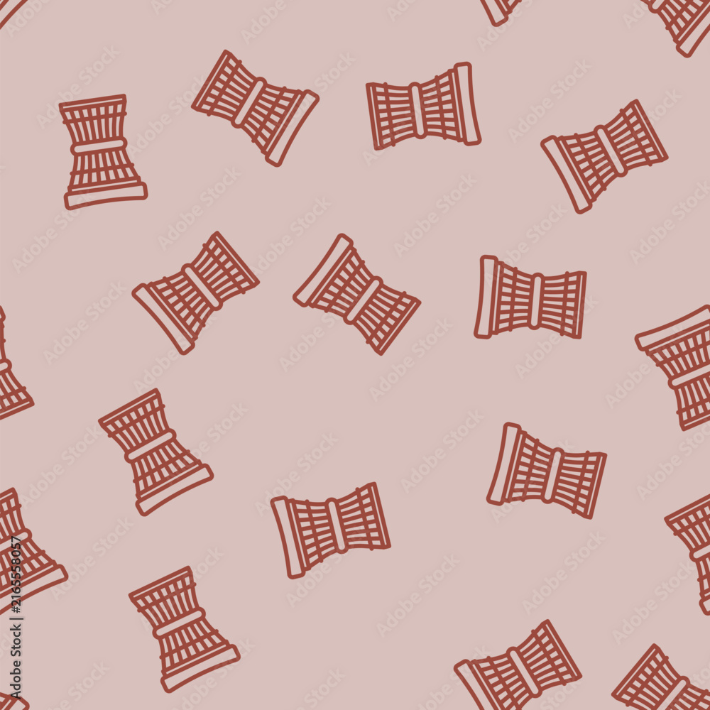 Fototapeta premium garden stool outdoor furniture line seamless pattern garden stool outdoor furniture thin line illustration