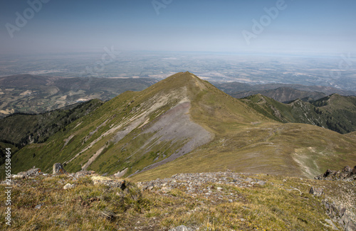 Landscape KZ, mountain, trees, green, stones, peak, blue,, clubs, forester 