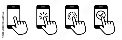 Smartphone Touch Interaction Icons Set