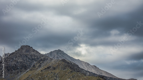 Landscape KZ, mountain, trees, green, stones, peak, blue,, clubs, forester 
