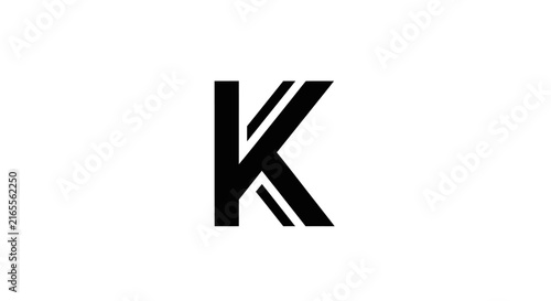 Stylized letter k graphic design monogram symbol