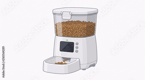 Automatic Pet Feeder Vector for Dogs and Cats