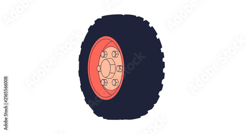 Close Up View Of Worn Out Tractor Tire.