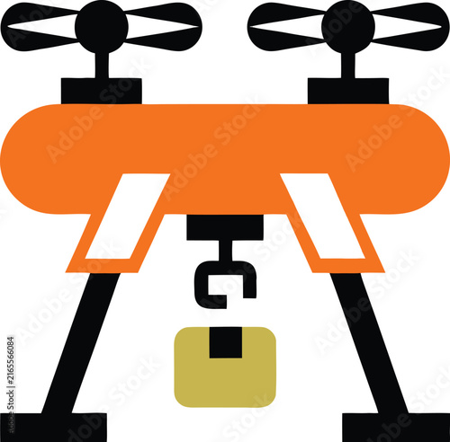 vector illustration of a delivery drone 