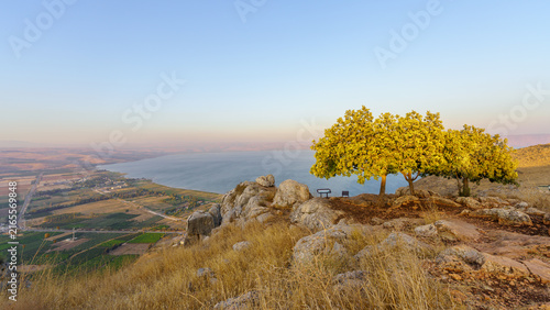 Sea of Galilee sunset, from Mount Arbel