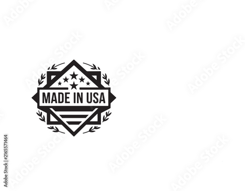 Made in usa geometric badge emblem with stars and stripes vector graphic