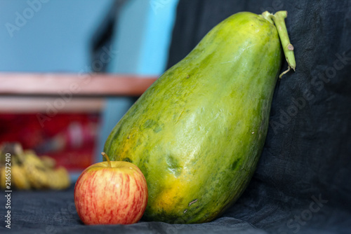 Comparison of Papaya and Apple on Cloth