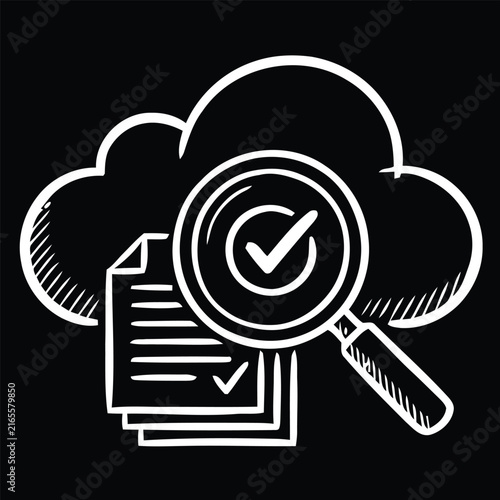Cloud Security Data Protection Verification and Digital Privacy Illustration