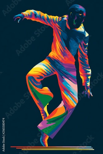 Rhythm in Motion – Colorful Contemporary Dancer