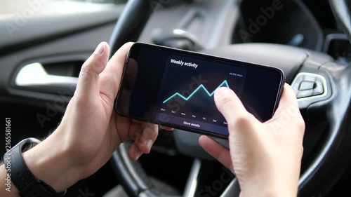 Close-up of a smartphone fitness dashboard showing daily stats, activity trends and a walking session setup, capturing modern health tracking and data-driven self-care in motion.
