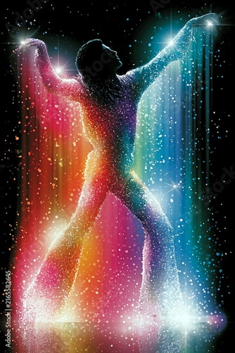 Radiant Disco Dancer in a Spectrum of Light