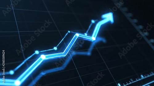Abstract Digital Interface Visuals Analyzing Blue Grid Lighting