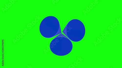 three cones 3D animated on green screen background.