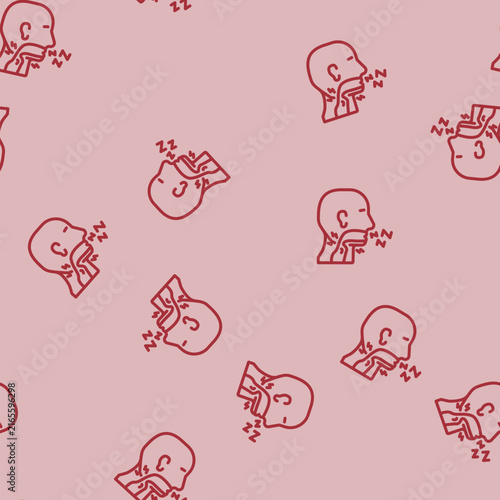 Obraz na plátne sleep apnea man disease line seamless pattern sleep apnea man disease thin line