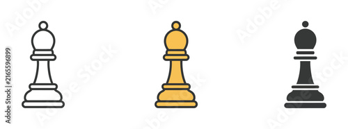 Canvas Print Chess piece icon symbol vector illustration isolated on white background