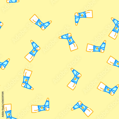 Foto bandaged foot fracture injury vector seamless pattern bandaged foot fracture inj