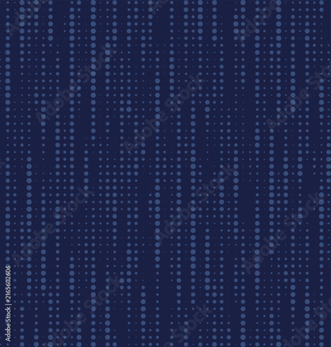 Abstract Vertical Dotted Lines Seamless Pattern, Dark Blue Data Streams Texture