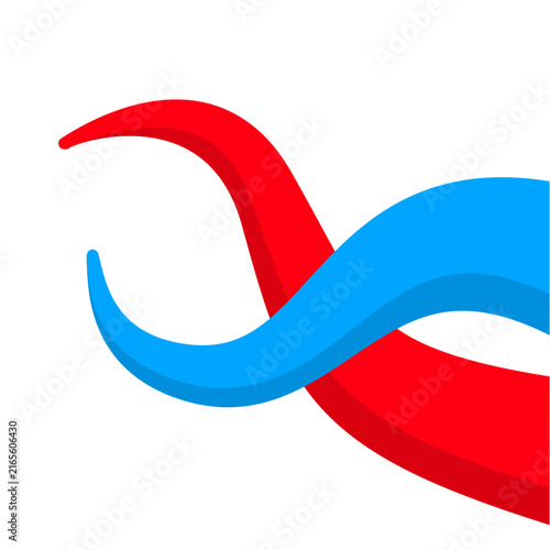 Red and Blue Abstract Wave