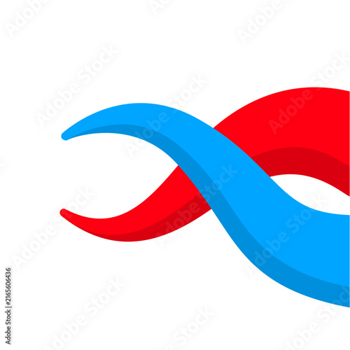 Red and Blue Abstract Wave