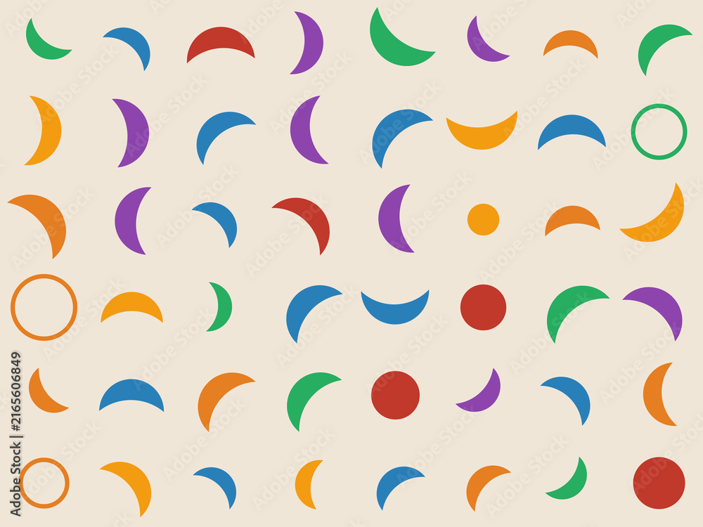 Obraz premium Colorful Crescent Grid Minimal Geometric Design