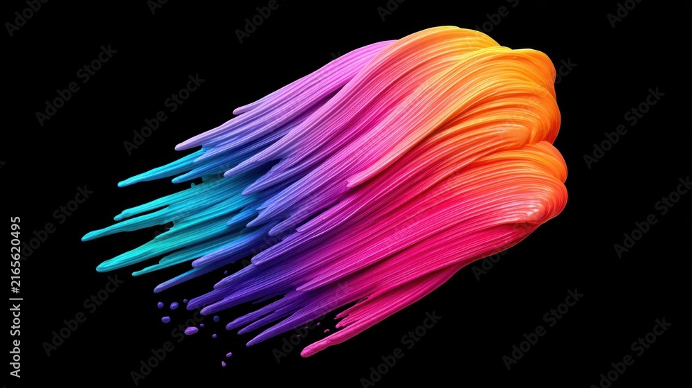 Fototapeta premium Colorful paint swirl isolated on dark backdrop