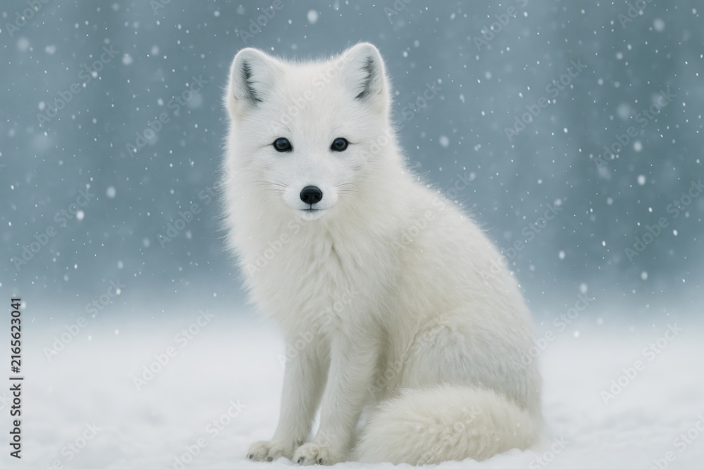 Naklejka premium Majestic arctic fox in snow