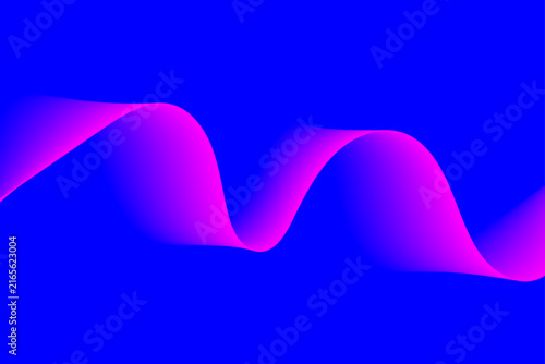 Abstract vibrant pink wave on a deep blue background creating a dynamic flow