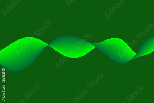Abstract green wave background with smooth curves and vibrant color gradients