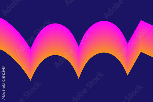 Abstract vibrant wave pattern in shades of pink orange and yellow against dark blue