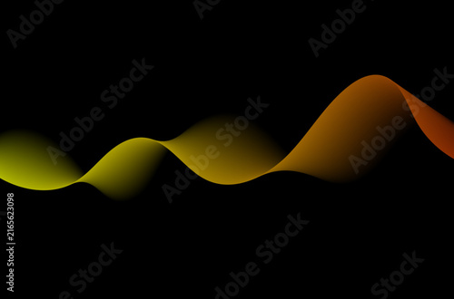 Abstract flowing ribbon of color against a dark background with a gradient effect