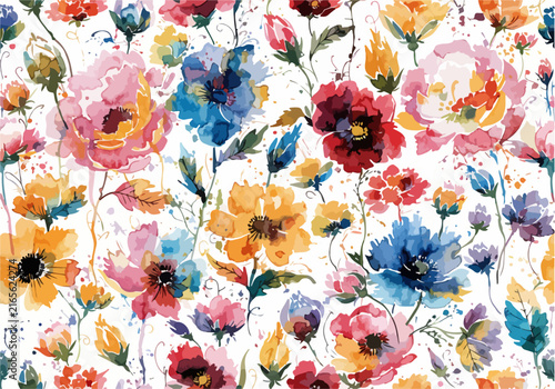 Loose Watercolor Flowers for Elegant Botanical Surface Designs