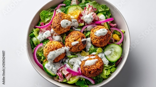 Flavorful falafel salad bowl brimming with freshness