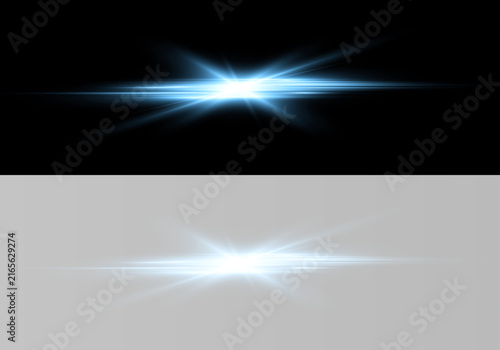 Shimmering rays and sunbeams with radiant light and sparkling flare. 