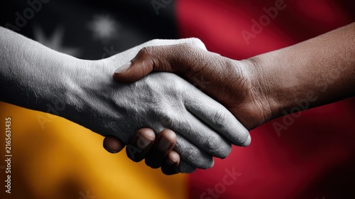 Handshake between two people with different skin tones