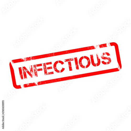 Canvas Print Infectious red rubber stamp icon, distressed infectious warning sign, weathered