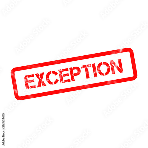 Fotografie Red exception rubber stamp on white background