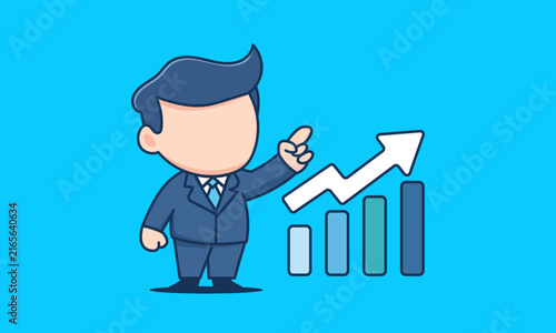 business growth cartoon illustration