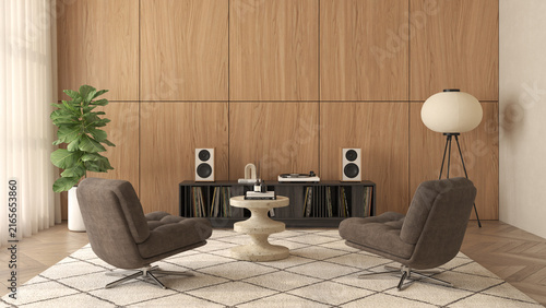 Modern style conceptual interior room