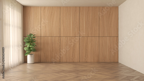 Empty interior room with plant