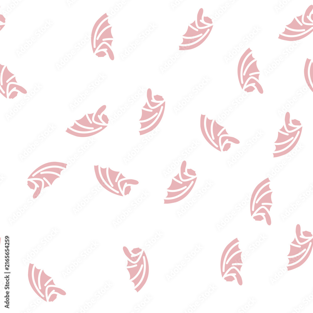 Fototapeta premium dragon wing glyph vector seamless pattern. dragon wing thin illustration