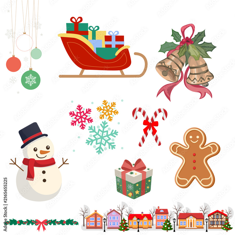 Fototapeta premium set of christmas elements