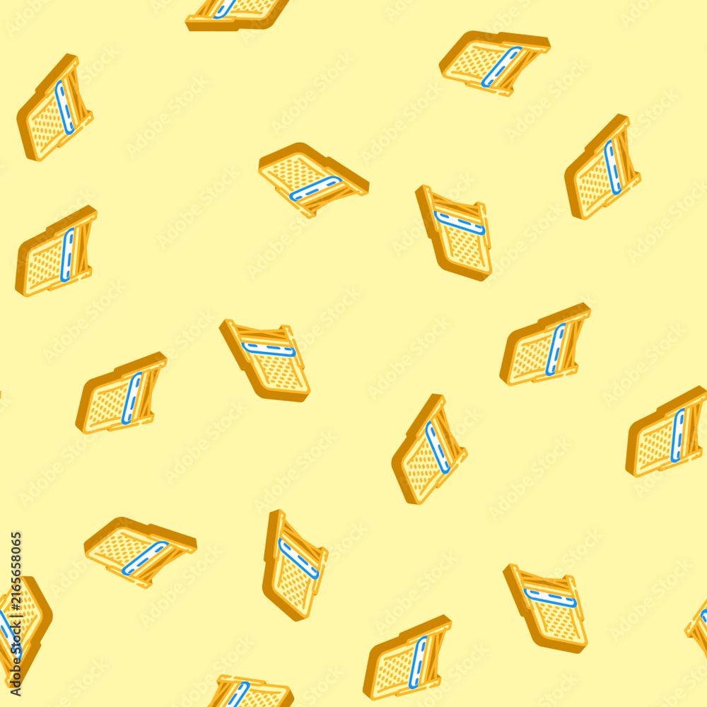 Fototapeta premium patio chair outdoor furniture isometric seamless pattern. patio chair outdoor furniture sign illustration