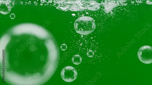 Clear Water Bubbles Rising In Liquid 4K Video Abstract Background Concept