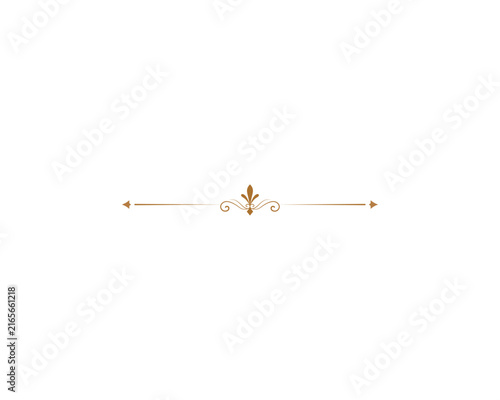 Golden vintage divider and calligraphic page rules
